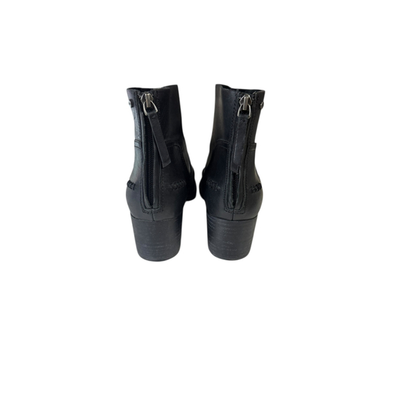Women's UGG Black Leather Ankle Boots Size 9 - Picture 8 of 9